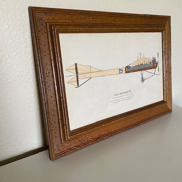 W. King‎ Ambler 1909 Antoinette Early Airplane Print Framed Reg. Do. 5209-621 - Picture 3 of 13